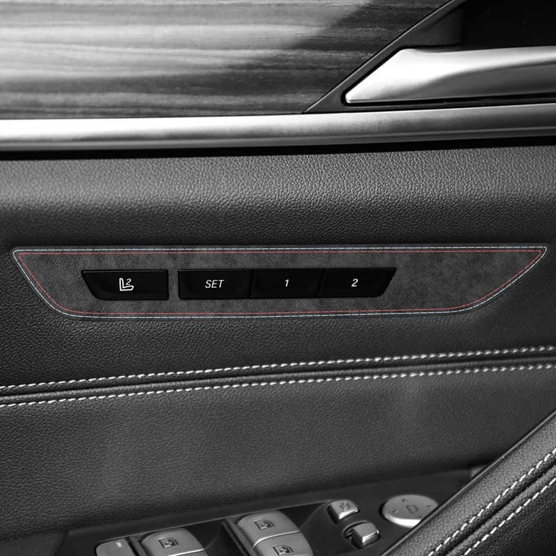 For BMW 5er G30 G38 6GT G32 Seat Memory Button  Panel Trim Frame Sticker Made of Alcantara  Car Premium Interior Accessories