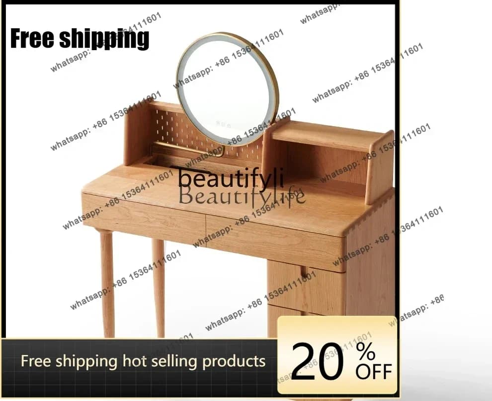 Factory Customization Dresser, Nordic solid wood cosmetic table, cosmetic storage bedside tableA67