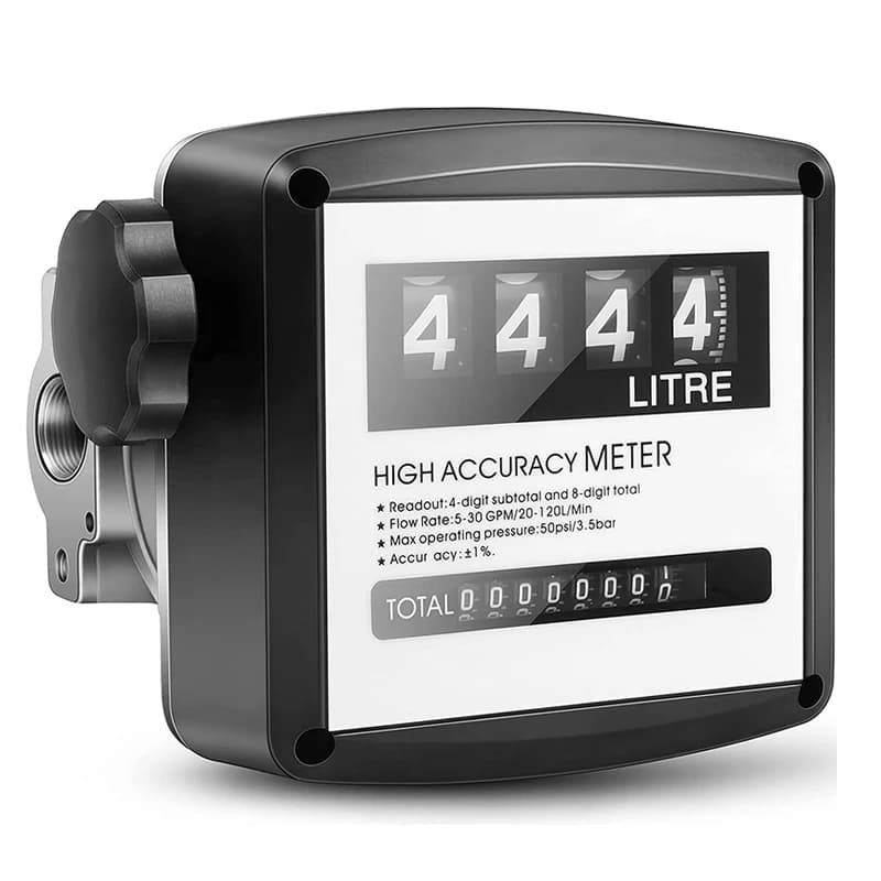 High Accuracy Fuel Flow Meter Mechanical Meter 4 Digital for Diesel Tank Transfer Pump Counter Gallon Meter Flowmeters