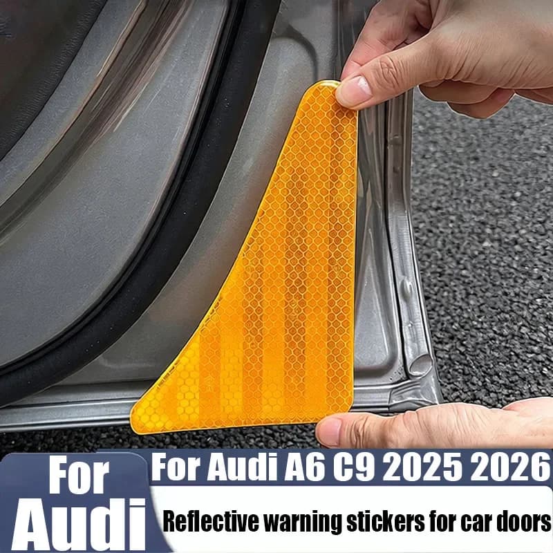 For Audi A6 C9 2025 2026 car door warning stickers door opening reflective stickers car interior modification decorative parts