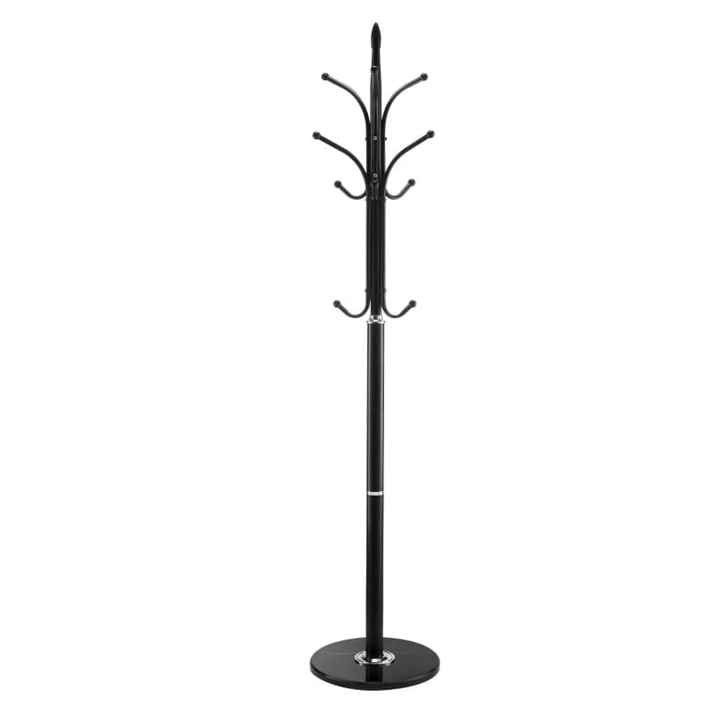 Freestanding coat rack with 6 hooks, stable marble base, freestanding foyer entrance coat rack