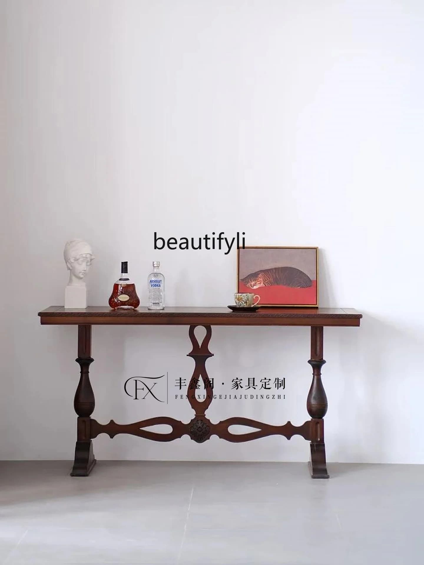 European classical Republic of China foyer entrance table retro solid wood long case