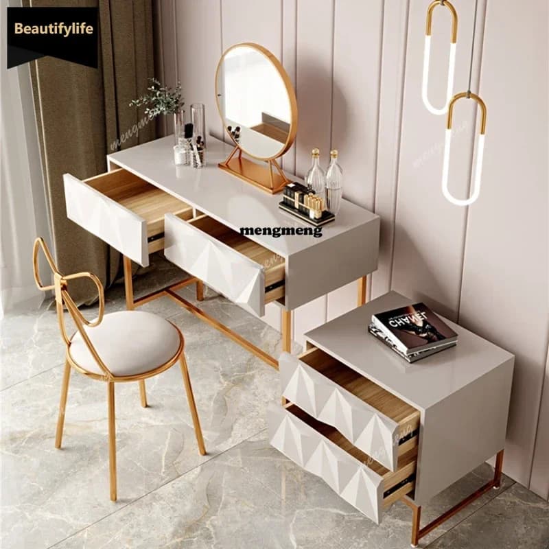 Makeup Drawers Dressing Table Modern Women Storage Vanity Dressing Table Nightstands Large Penteadeira Bedroom Furniture D80