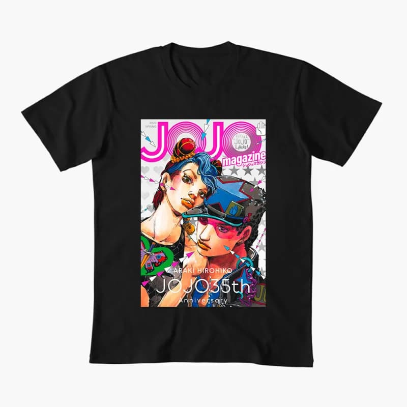 0413 JoJo's Bizarre Adventure Anime Gift t shirt 100% cotton printed Graphic Clothes Y2K clothing Cartoon Tee All size Tops