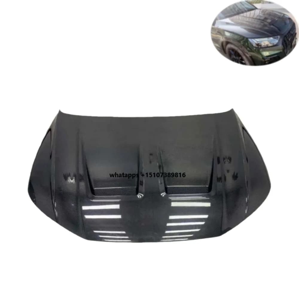 MSY Style Dry Carbon Fiber Fibre Front Engine Vented Bonnet Hood for Q5 SQ5 2018-2021