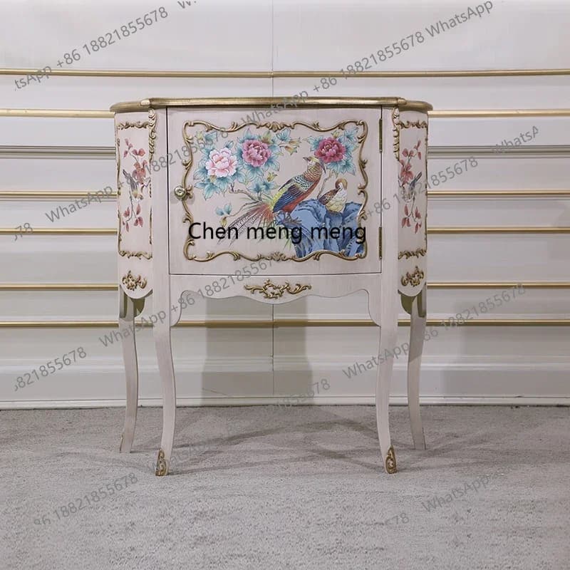 American-style chest solid wood light luxury, master bedroom, living room locker hand-painted retro European-style chest6220