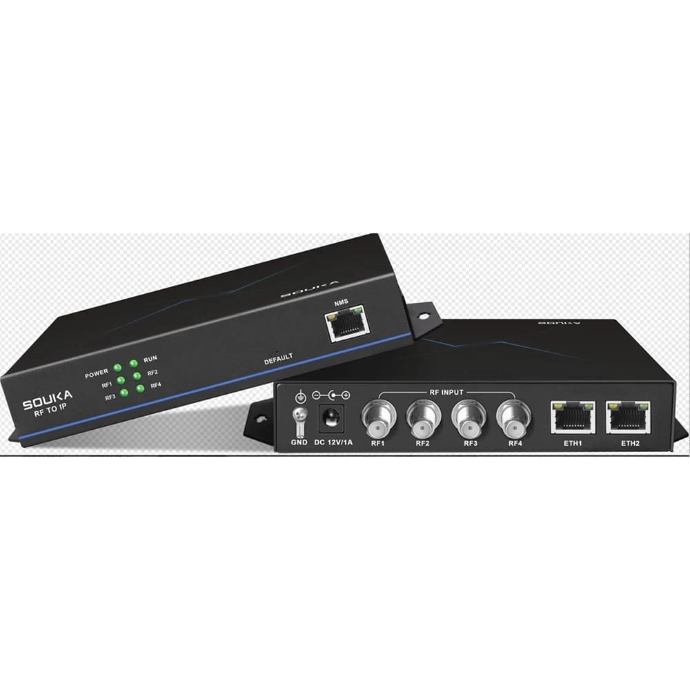 Digital DVB-C DVB-T2 ATSC DVB-S to IP Tuner Receiver Encoder with Multiplexing   to UDP 4-way High Definition Tuner IP Gateway