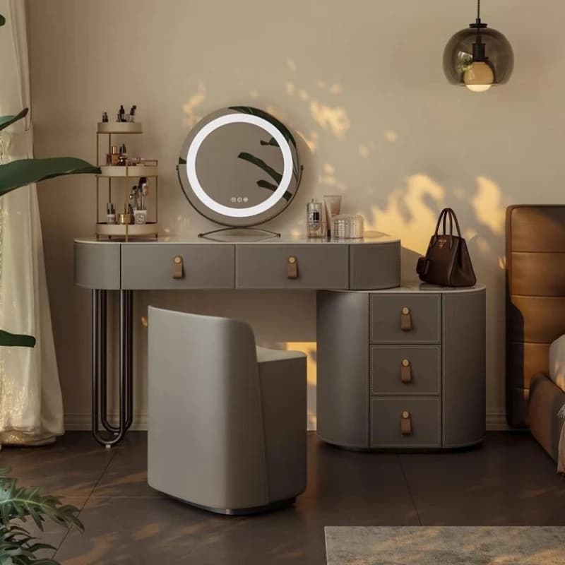 Makeup Nordic Vanity Table Storage Aesthetic Drawer Luxury Dressing Table Wood Stool Desk Vanitty Tocador Bedroom Furniture