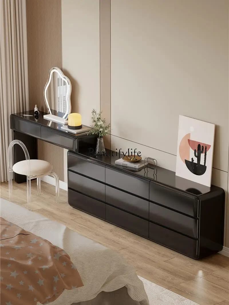 02 Ultra-thin and extremely narrow makeup table, chest, storage cabinet, integrated cream wind bedroom bedside makeup table