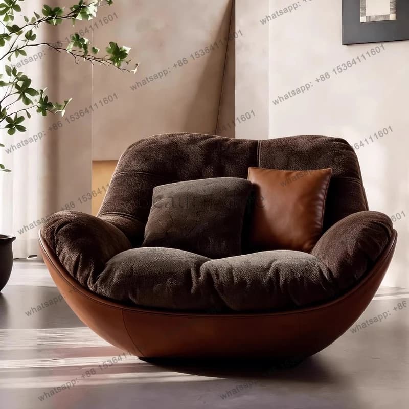 XX  Italian Minimalist Fabric Sofa Chair, Medieval Modern Minimalist Design Leisure Chair