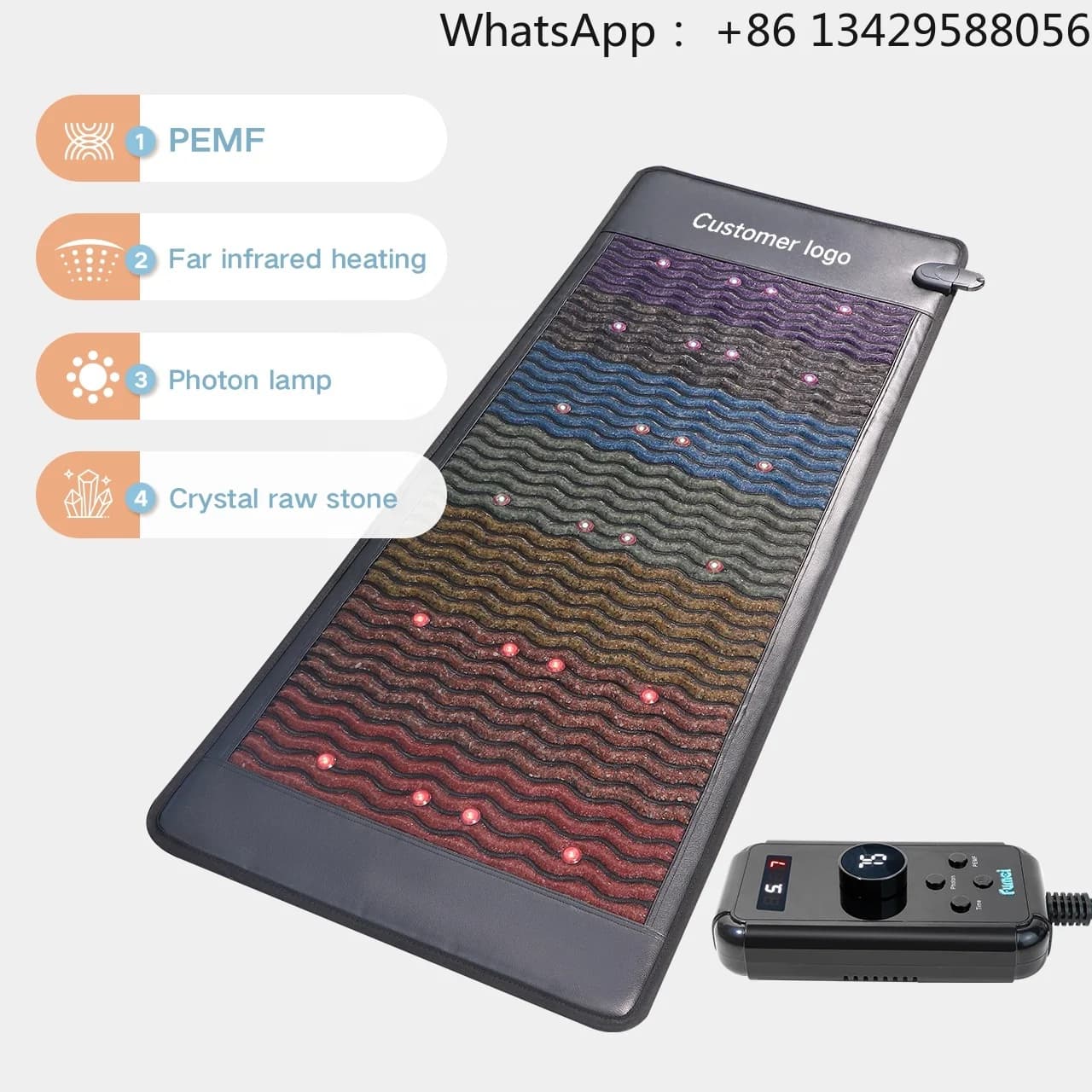 Gemstone Physiotherapy Meditation Energy Pemf Mat Far Infrared Heating Promotes Blood Circulation Crystal Mat
