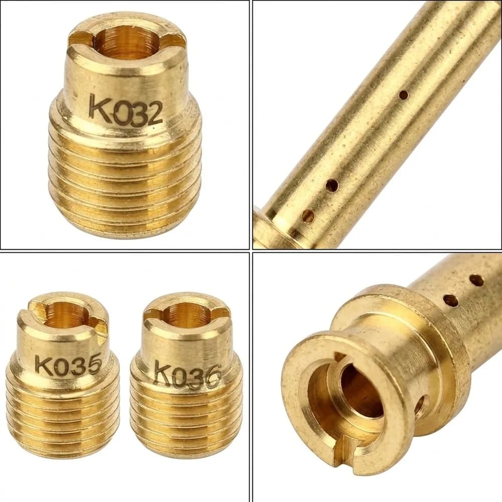 Brass Main Jet Kit with Emulsion Tube: 7 Sizes K032-K038 for Predator 196cc 212cc 224cc For Honda GX140 Carburetors