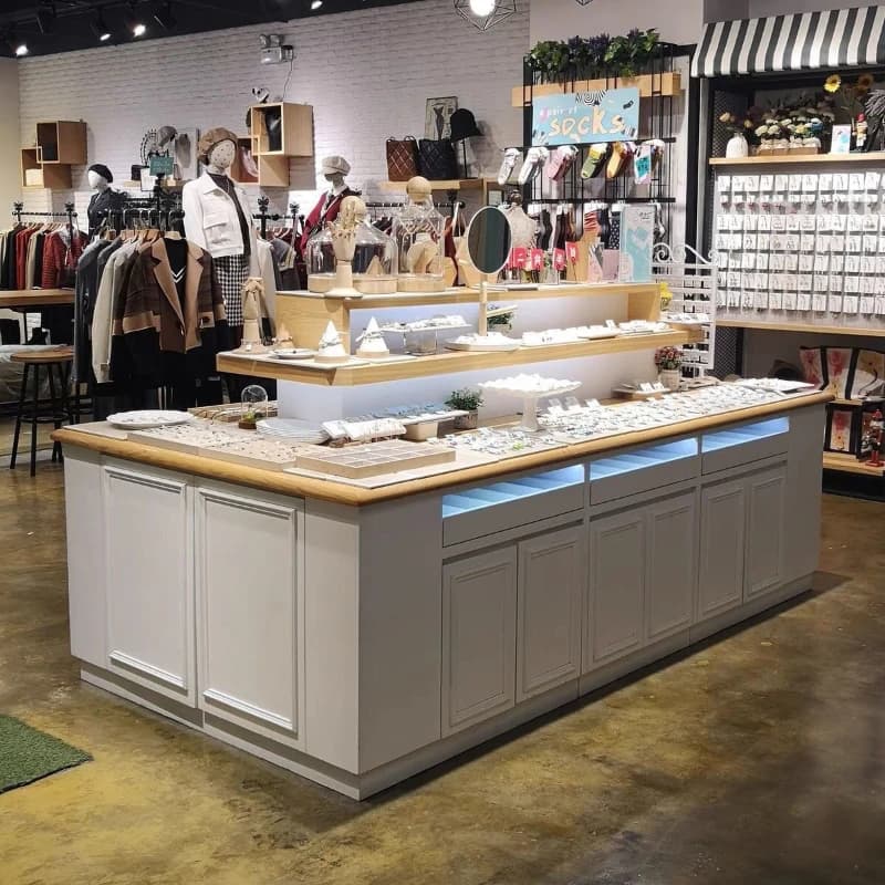 Display cabinet Clothing store Shoes and bags Clothes and hats Double-sided perfume Cosmetics booth Solid wood cabinet