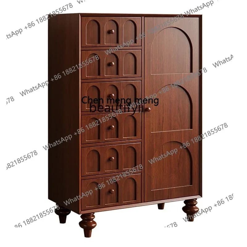FAmerican solid wood, retro living room storage cabinet, French side cabinet, medieval entrance, bedroom drawer, lockerH