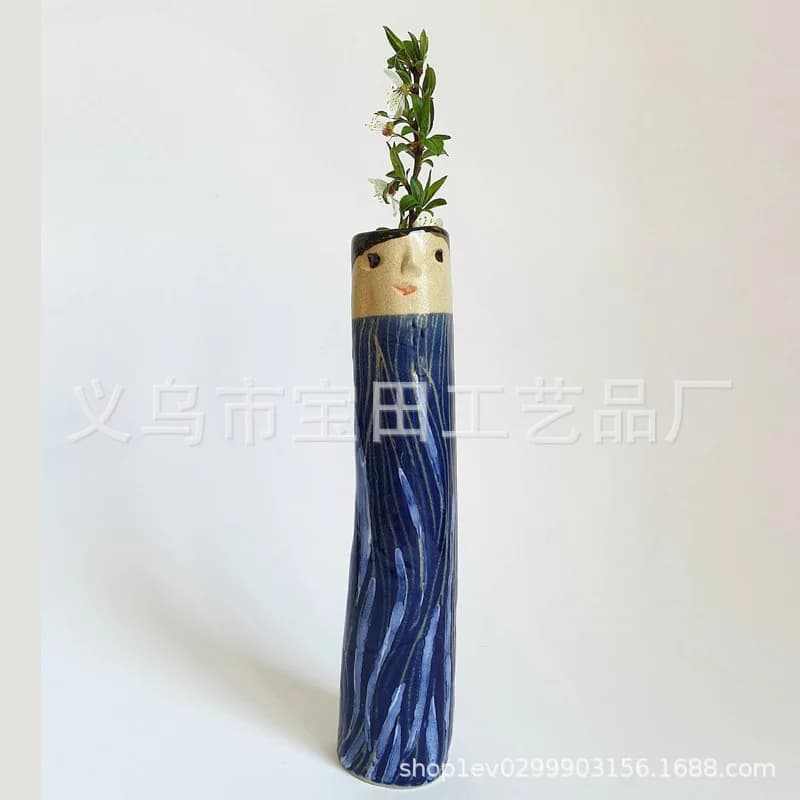 LMM Handmade Dried Flower Vase Resin Craft Sculpture Home Decoration Ornament