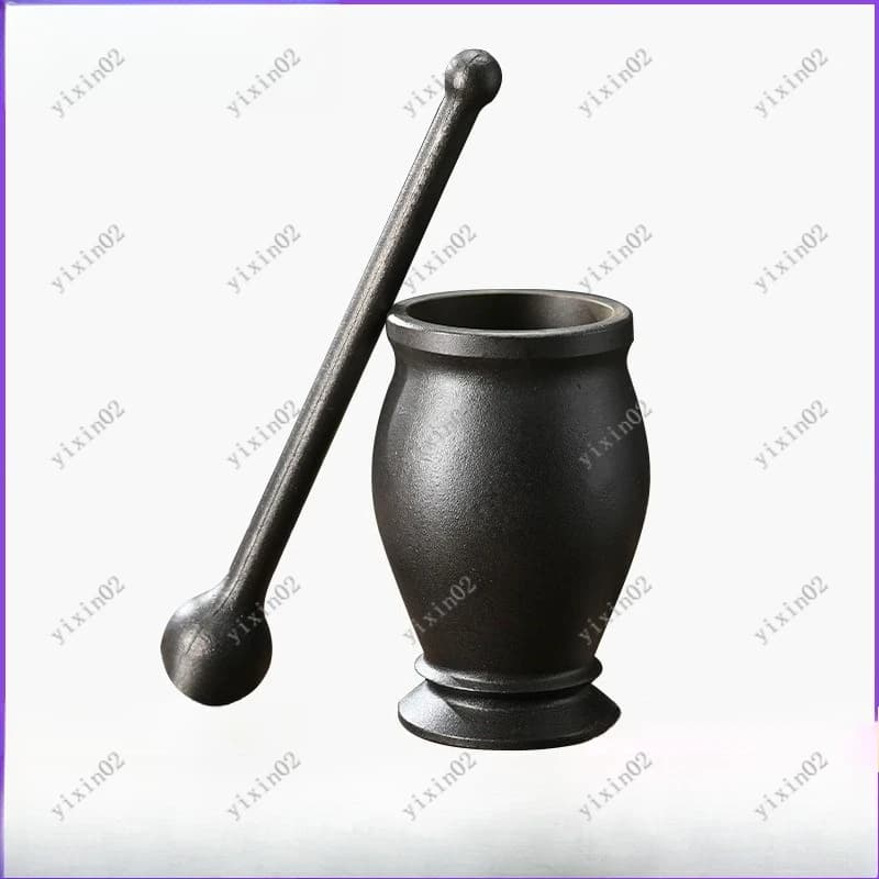 Heavy Duty Cast Iron Mortar And Pestle Set, Garlic Crusher Herb Spice Grinder For Kitchen Food Preparation