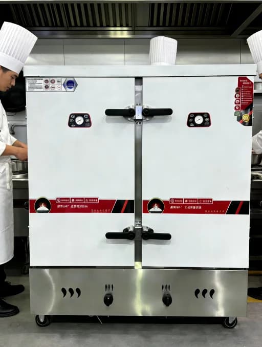 Best Price 24 Tray Double Door Industrial Cooker Rice Steaming Cabinet Stainless Steel Food Steamer Restaurant Equipment