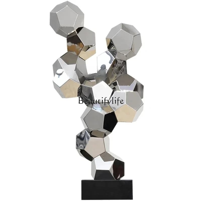 Hotel Lobby Lobby Creative Abstract Sculpture Crafts Office Entrance Aisle Modern Floor Metal Ornament