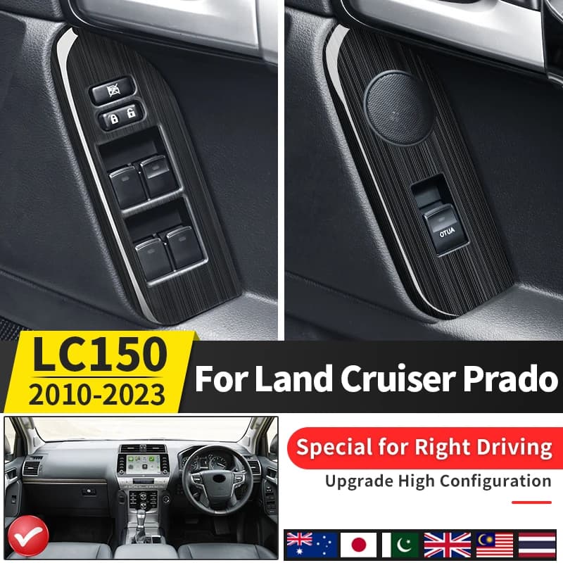 For 2010-2023 Toyota Land Cruiser Prado 150 Lc150 Right Rudder Window Glass Lift Button Panel Modification Internal Accessories