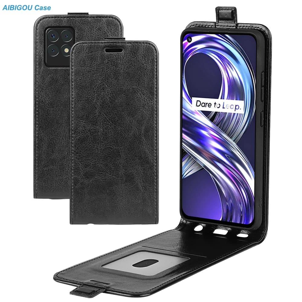 Realme 8 Pro 9 10 Vertical Flip Leather Case Realme10 Luxury Retro Skin BOOK Holder Cover for RealMe C21 C21Y C25 C25S C25Y Bags