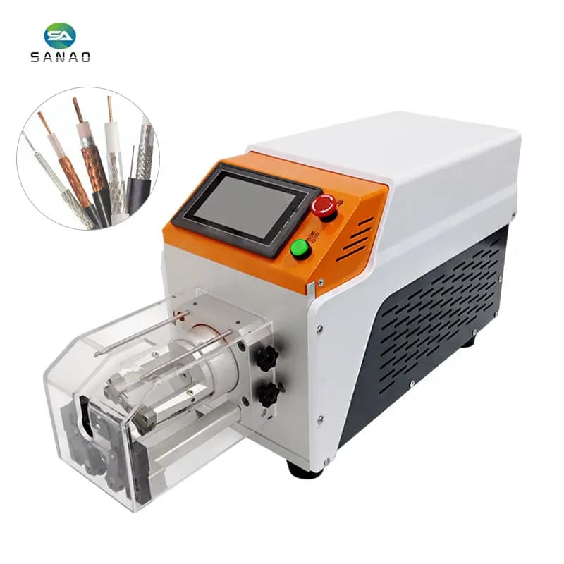 Coaxial Wire Stripping Machine That Can Strip up to 9 Layers by Rotating and Peeling
