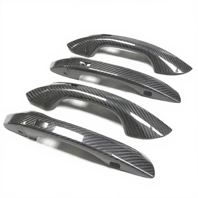 For Audi A6 C8 S6 E-tron Q6 Q8 RSQ8 Carbon Fiber Car Door Handle Covers