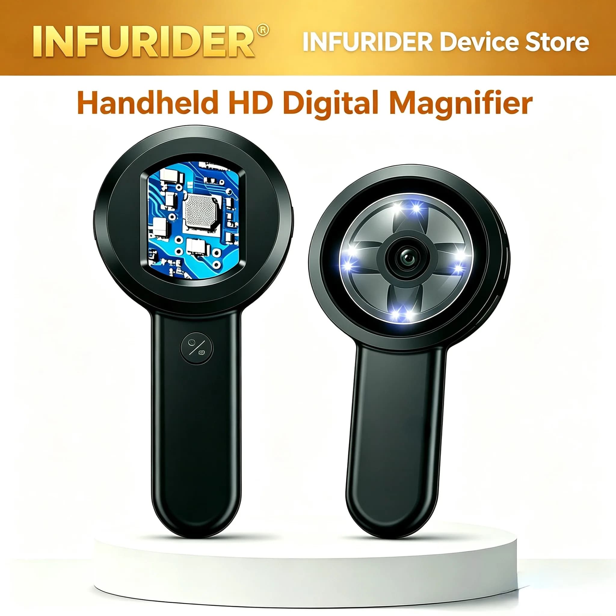 Digital Magnifying Glass 2.0" IPS Screen Handheld Microscope 16MP with White UV Light for Electronics Repair Jewelry Reading