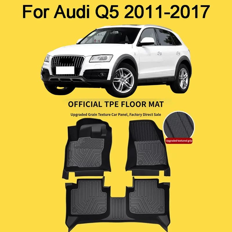 Car Accessories For Audi Q5 2011-2017 Car Leather Floor Mats Scratch Resistant Carpets Pad Protect Interior Accessories