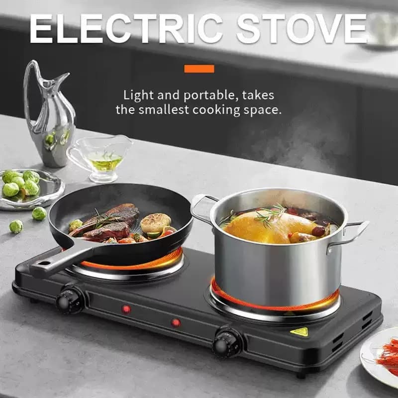 Home‑Use EU Standard Electric Stove, Multi‑Functional Adjustable Temperature Induction & Electric Heating Cooker