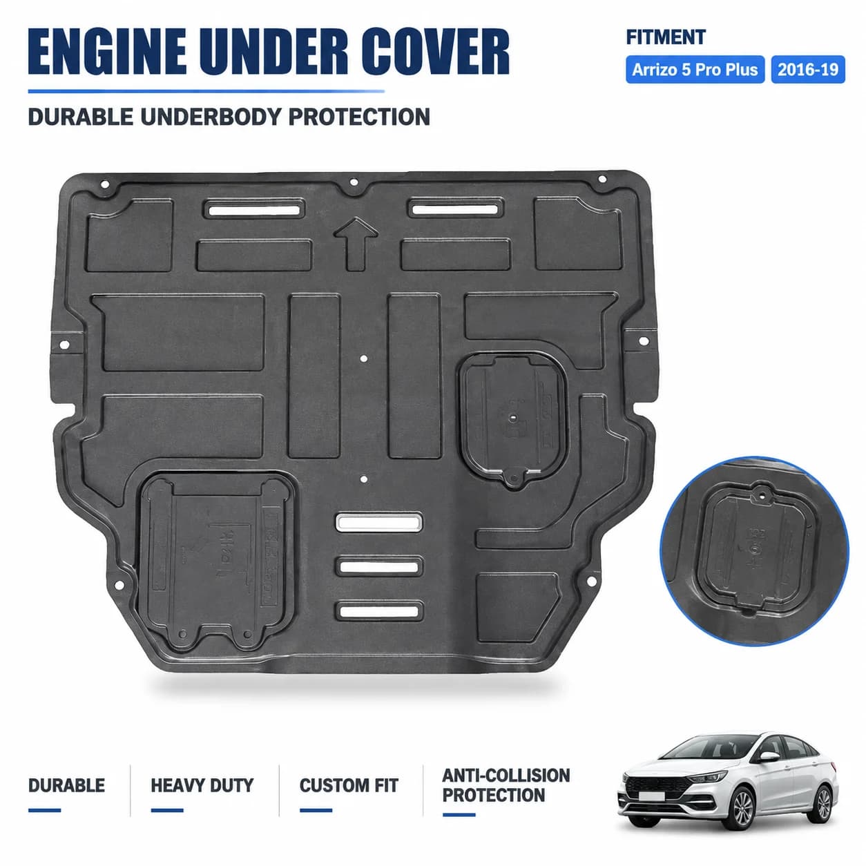 Custom Fit Engine Skid Plate For Chery Arrizo 5 Pro Plus 2016-19 Heavy Duty Underbody Protection Anti Collision Design