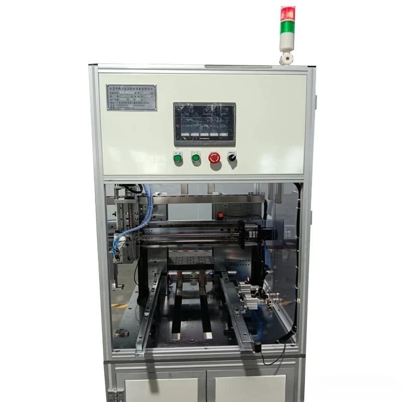 punching machine is automatically feeding into the end plate machine and is automatically entering the rectifier sub-machine