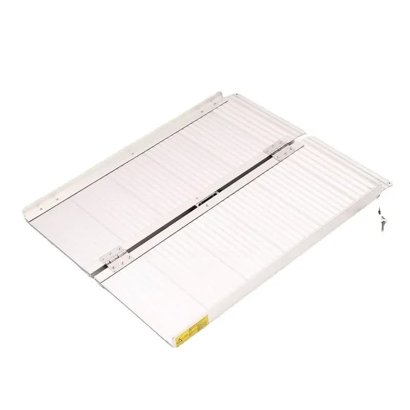 Portable accessible aluminum alloy folding portable ramp board, climbing mat, cart wheelchair ramp