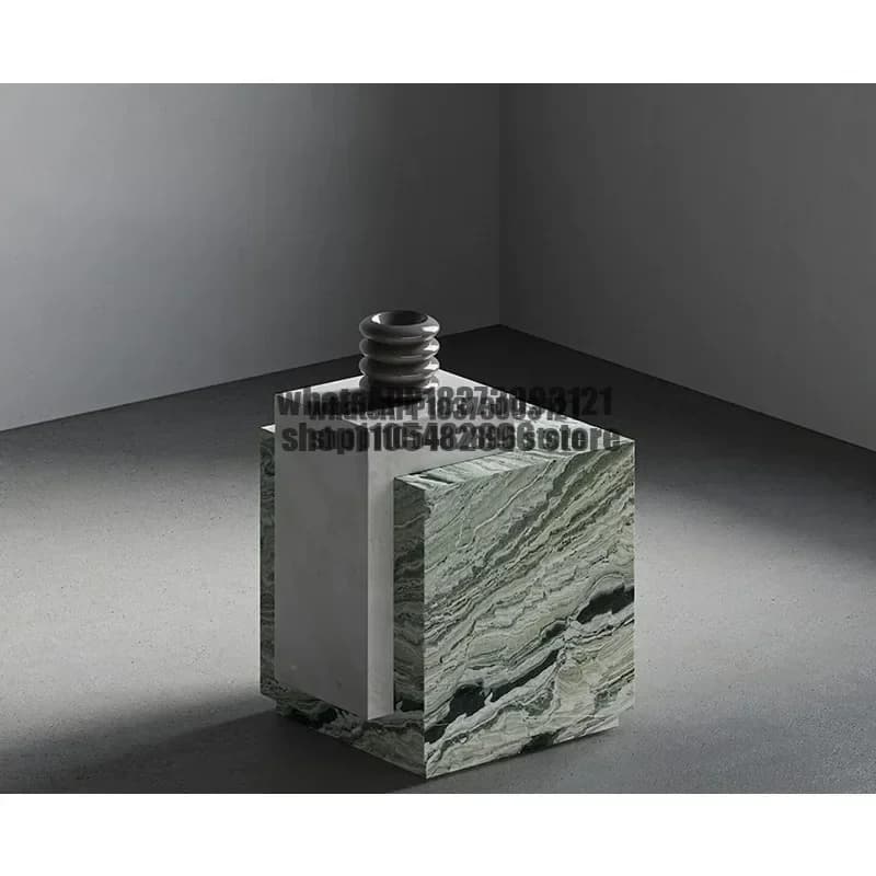 Italian minimalist light luxury natural marble edge few modern simple living room small apartment designer creative corner few