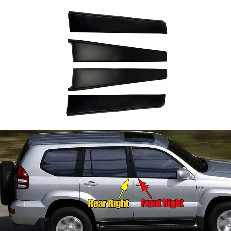 For TOYOTA Land Cruiser Prado FJ120 LC120 2003-2009 door and window forming front and rear door forming frame decorative panels
