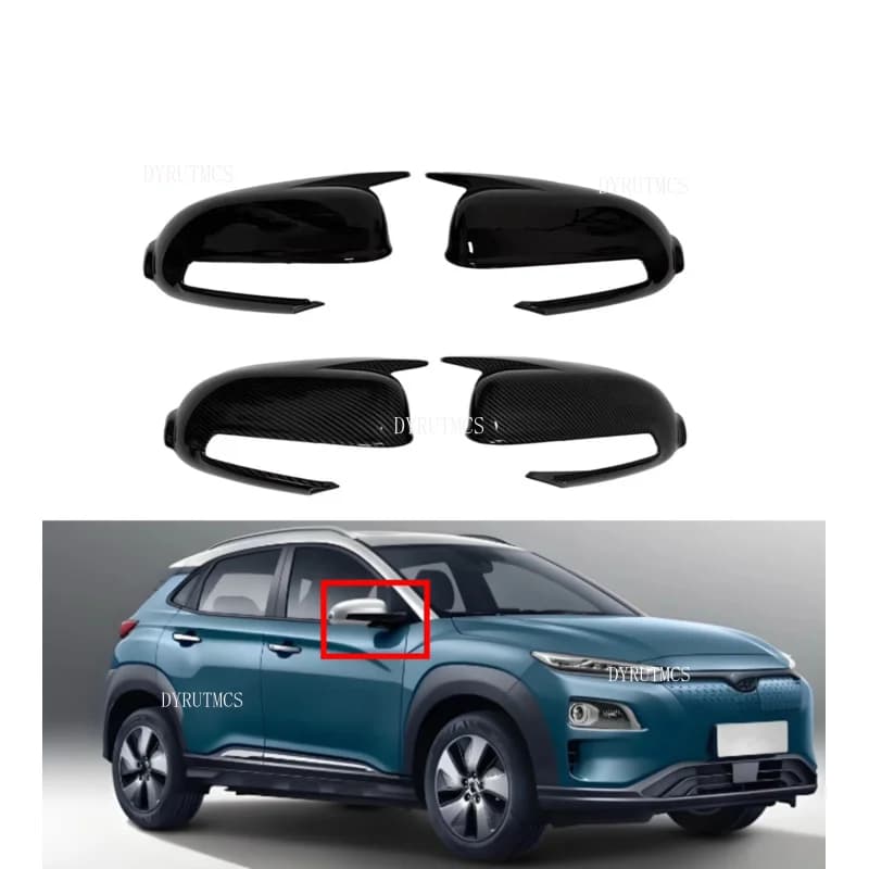 Car Rearview Side Mirror Cover Fit  For Hyundai Kona 2018 2019 2020 2021 2022 2023  Rear View Mirror Cover Trim