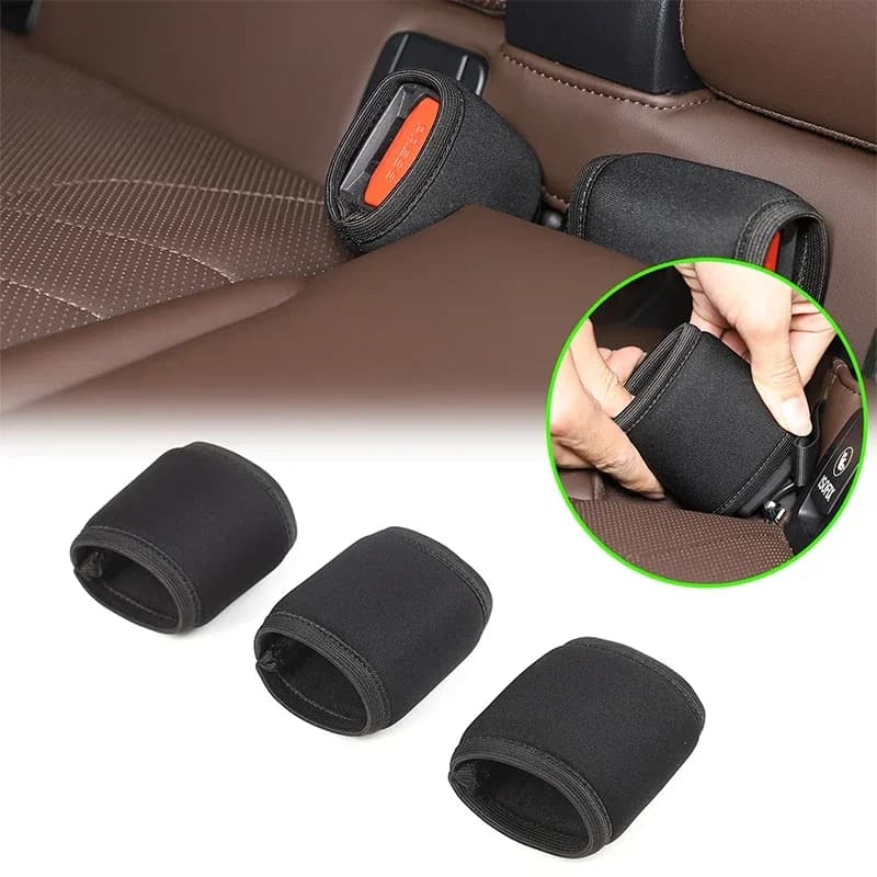For BMW X1 U11 2023+ black car styling car rear seat belt base protective cover sticker car interior protection accessories 3Pcs