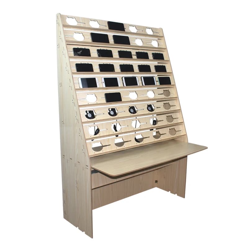 Floor-to-ceiling multiple mobile phone holders, game studio mobile phone charging shelves