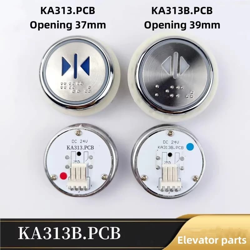 5PCS Elevator Push Button For Deo Elevator KA313B.PCB Button Opening 39mm KA313.PCB37mm Red, Blue And White Light Button DC24V