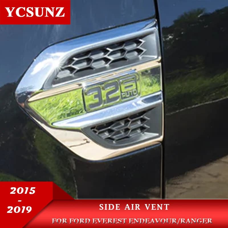 Chrome Side Air Vent For Ford Everest Endeavour Ranger Wildtrak T7 2016 2017 2018 2019 2020 2021 Car Accessories
