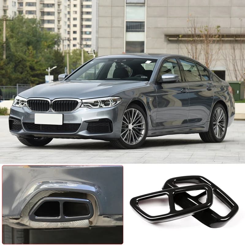 Tail Muffler Exhaust Pipe Output Car Cover Trim Tailpipe Decorative Frame Car Accessories For Bmw 5 Series G30 G32 G31 2018-2023