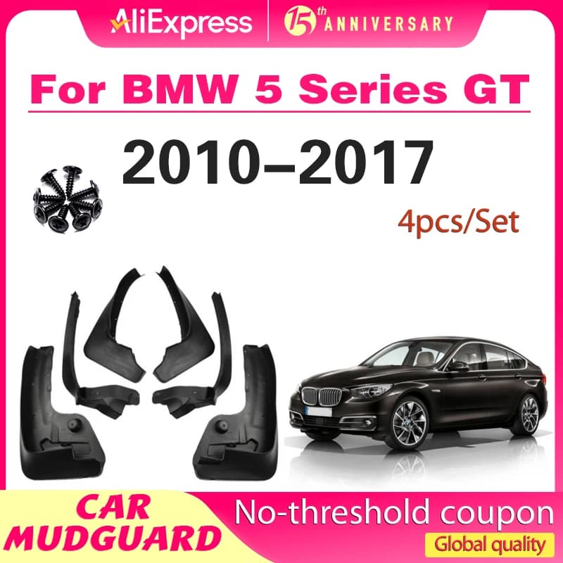 2010-2017 Fronr Rear 4pcs FOR BMW 5 Series GT F07 Mudguard Fender Mud Flap Guards Splash Mudflaps Car Accessories Mudguards