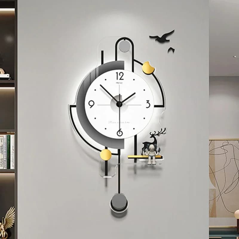 Nordic Aesthetic Wall Clocks Modern Living Room Minimalist Living Room Wall Clock Unique Luxury Nixie Reloj Pared Furniture