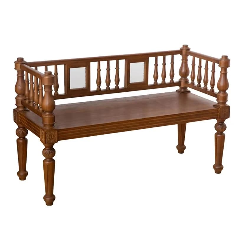 Wooden Movable Bench Double Chair Dining Room Living Room Bedroom Cafe