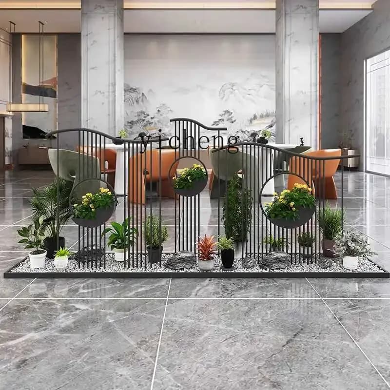 BJ-22 2 Iron Art Flower Stand Lobby Beautification Decoration Ornament Hall Decoration Potted Plant Stand Partition Screen