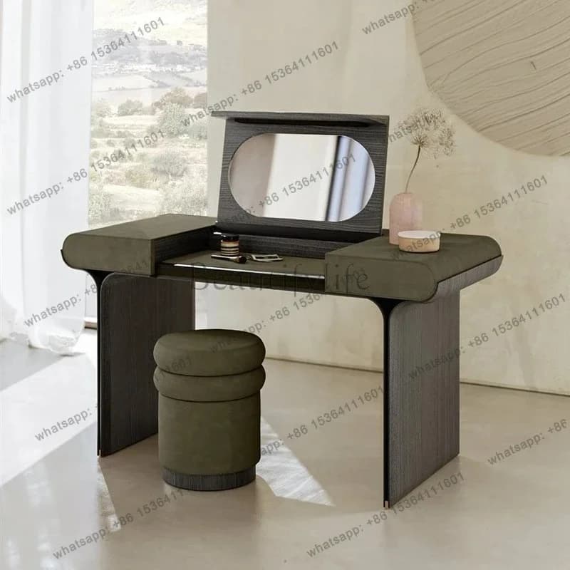 yj5 Italian light luxury dresser solid wood dressing table and chairs American master bedroom makeup stool design customization