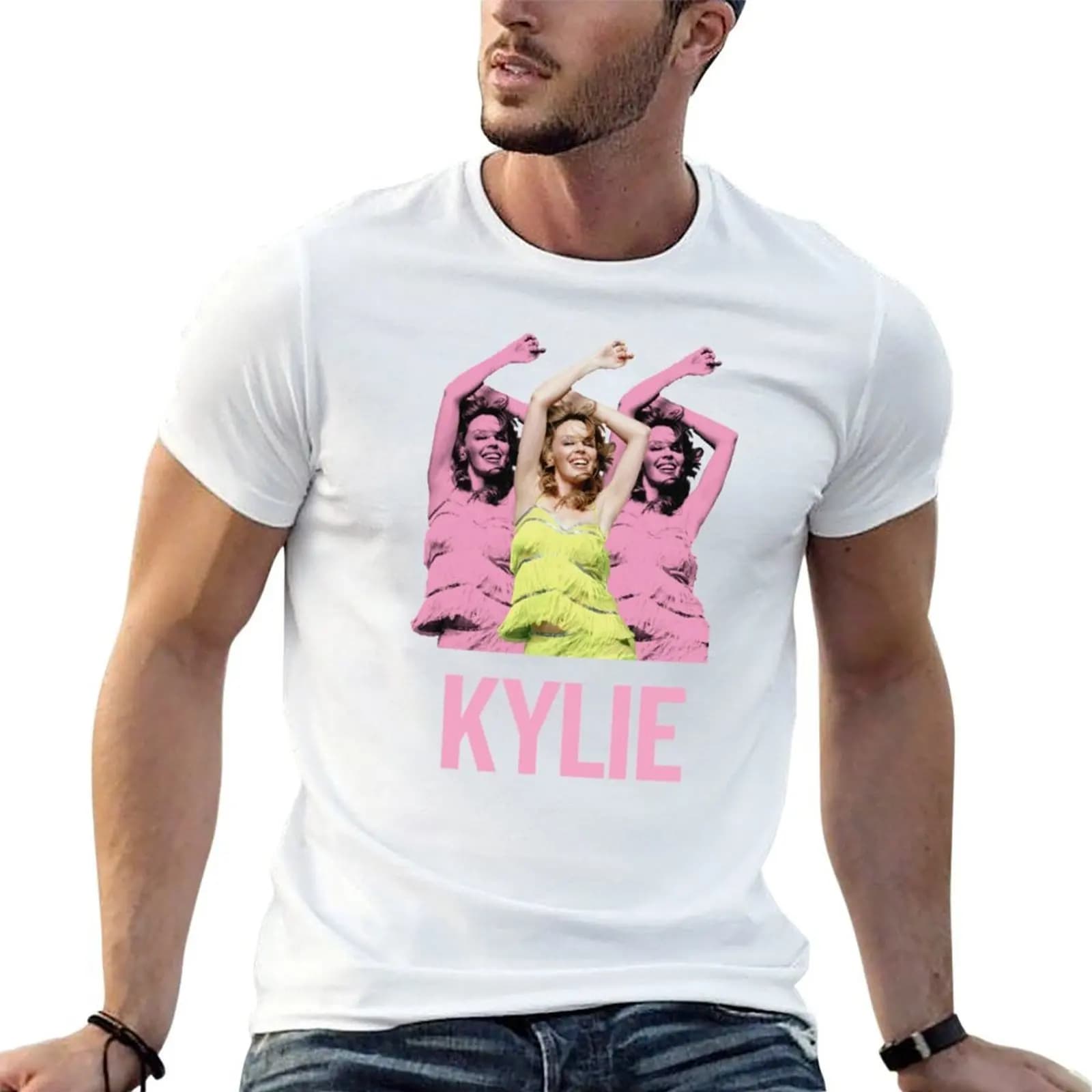 Kylie Minogue - Summer Vintage Print T-Shirt affliction shirts essential t shirt black t-shirts for men