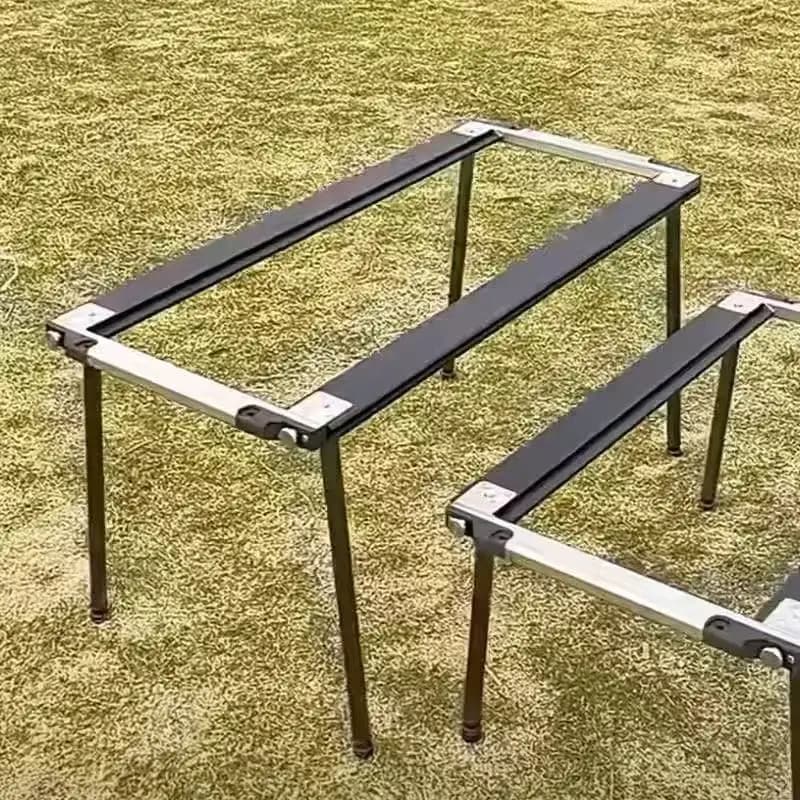 Outdoor IGT Frame Table Removable IGT Black Camping Folding Table 2/3/4 Unit Table legs