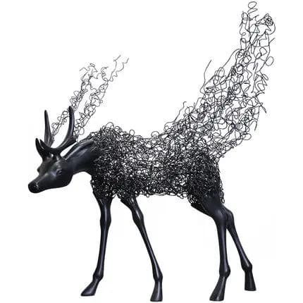 Stainless steel hollow deer wrought iron elk sales office floor installation artwork