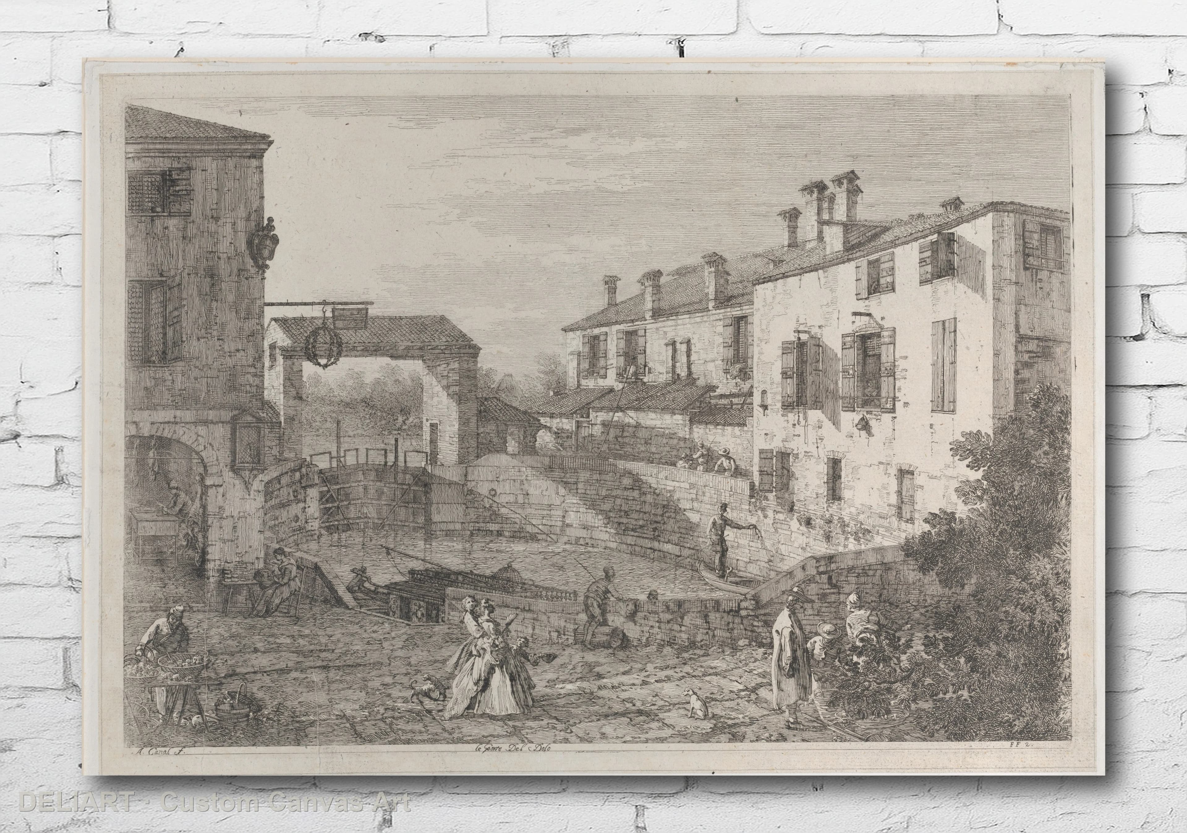 Vintage City Veduta by Canaletto - Fine Art Canvas Wall Art Poster Print Vintage Home Decor Unframed