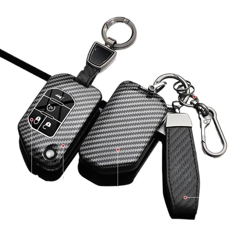 Zinc Alloy Key Fob Cover for Jeep Wrangler/Gladiator, Heavy Duty Metal Protective KeyCase Shell with Keychain